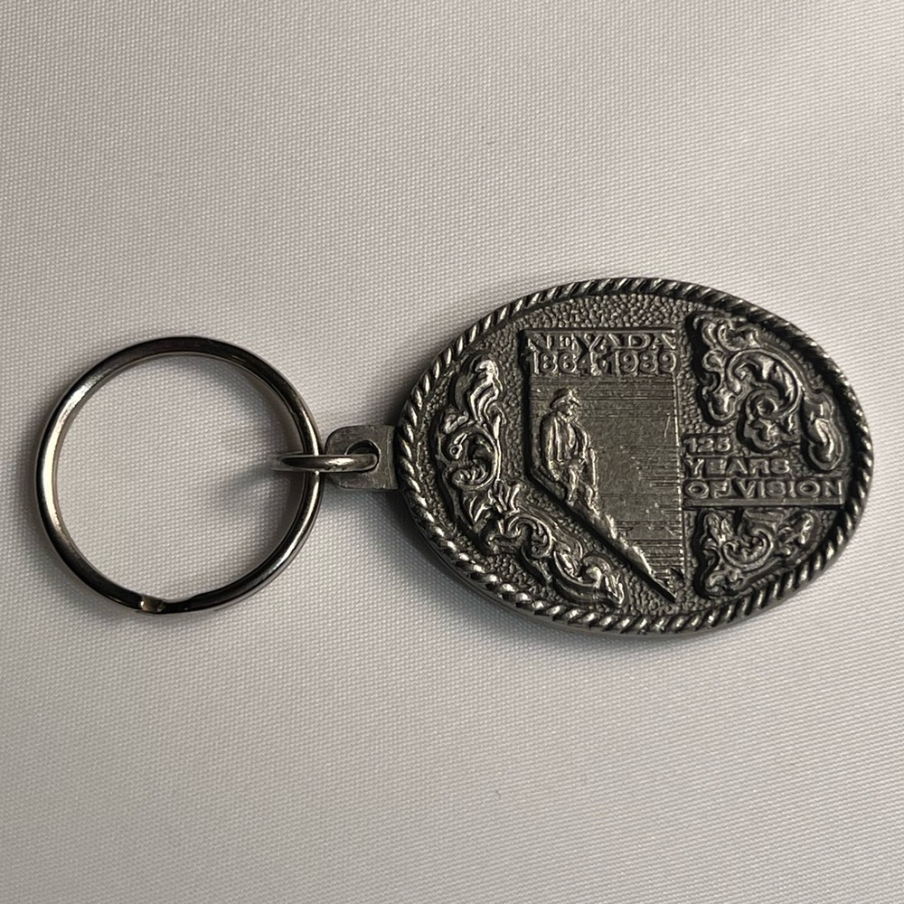 Vintage Nevada 1864-1989 125 Years of Vision Limited Edition Pewter Keychain
